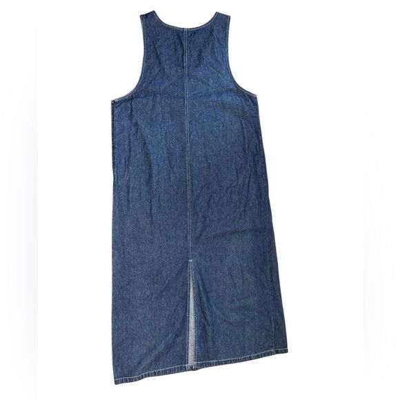 Lindsey Michelle Vintage Blue Denim American Flag Jumper Dress Cotton Size XL - Picture 2 of 6